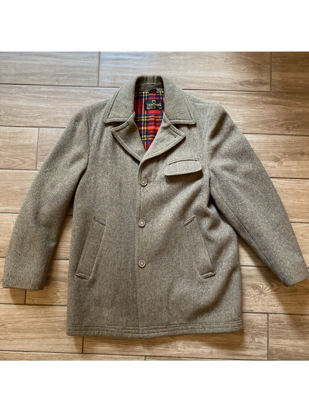 Vintage 1970s Zero King Brown 100% Wool Overcoat Men's Size 40
